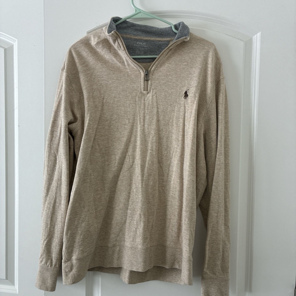 Polo Ralph Lauren Gray and Beige Top